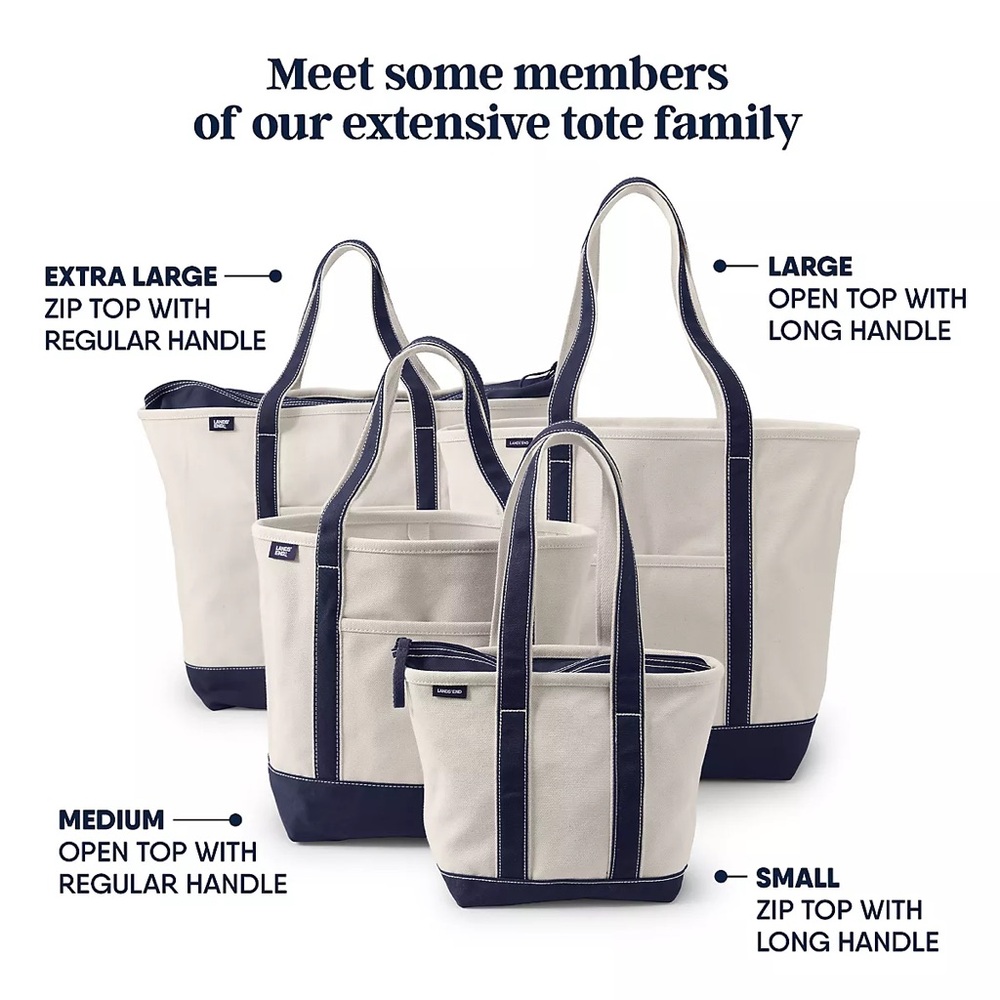Lands' End Canvas Tote in Cream with Olive Trim - Picture 8 of 9